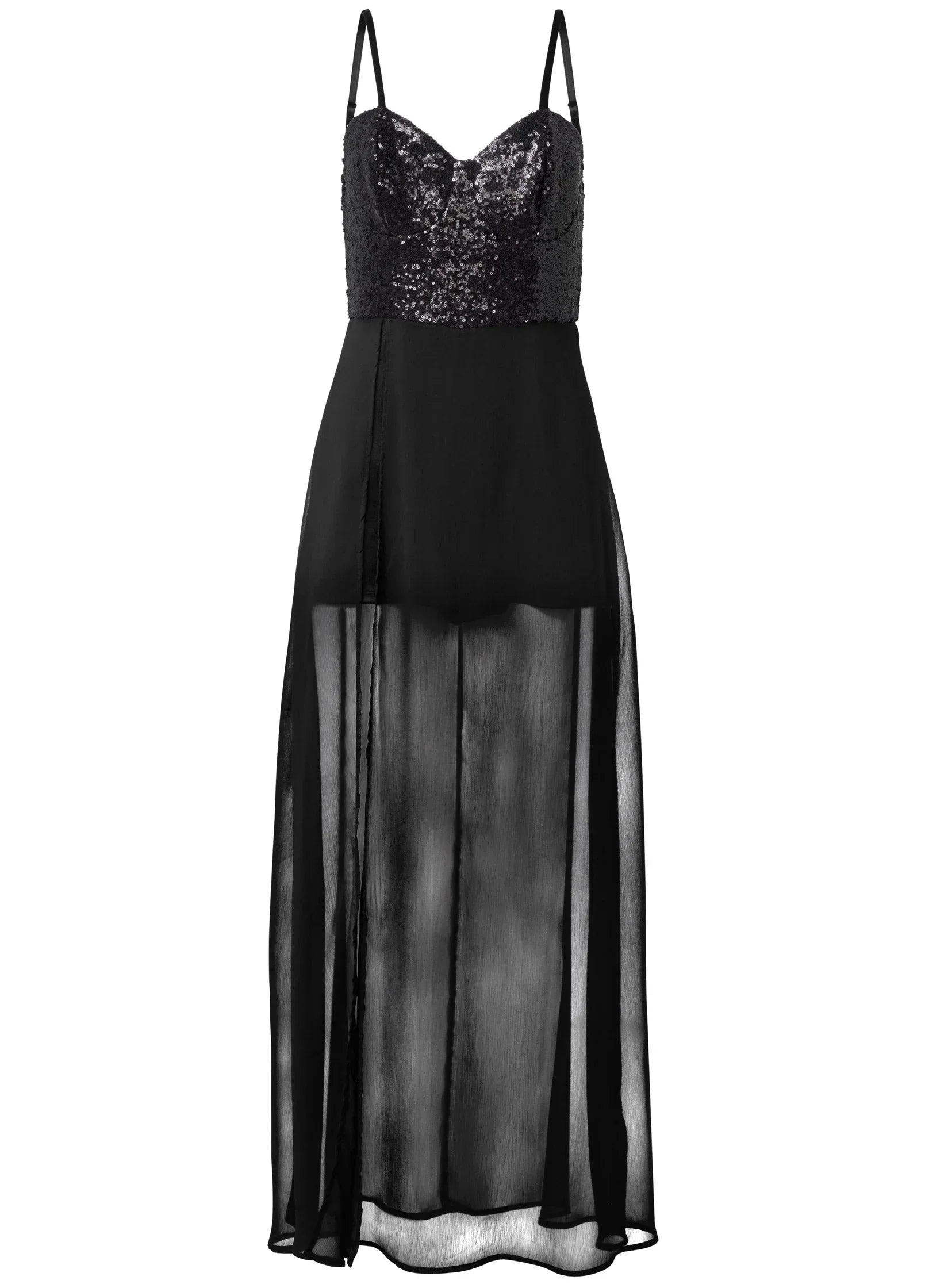Sequin Top Overlay Romper Black