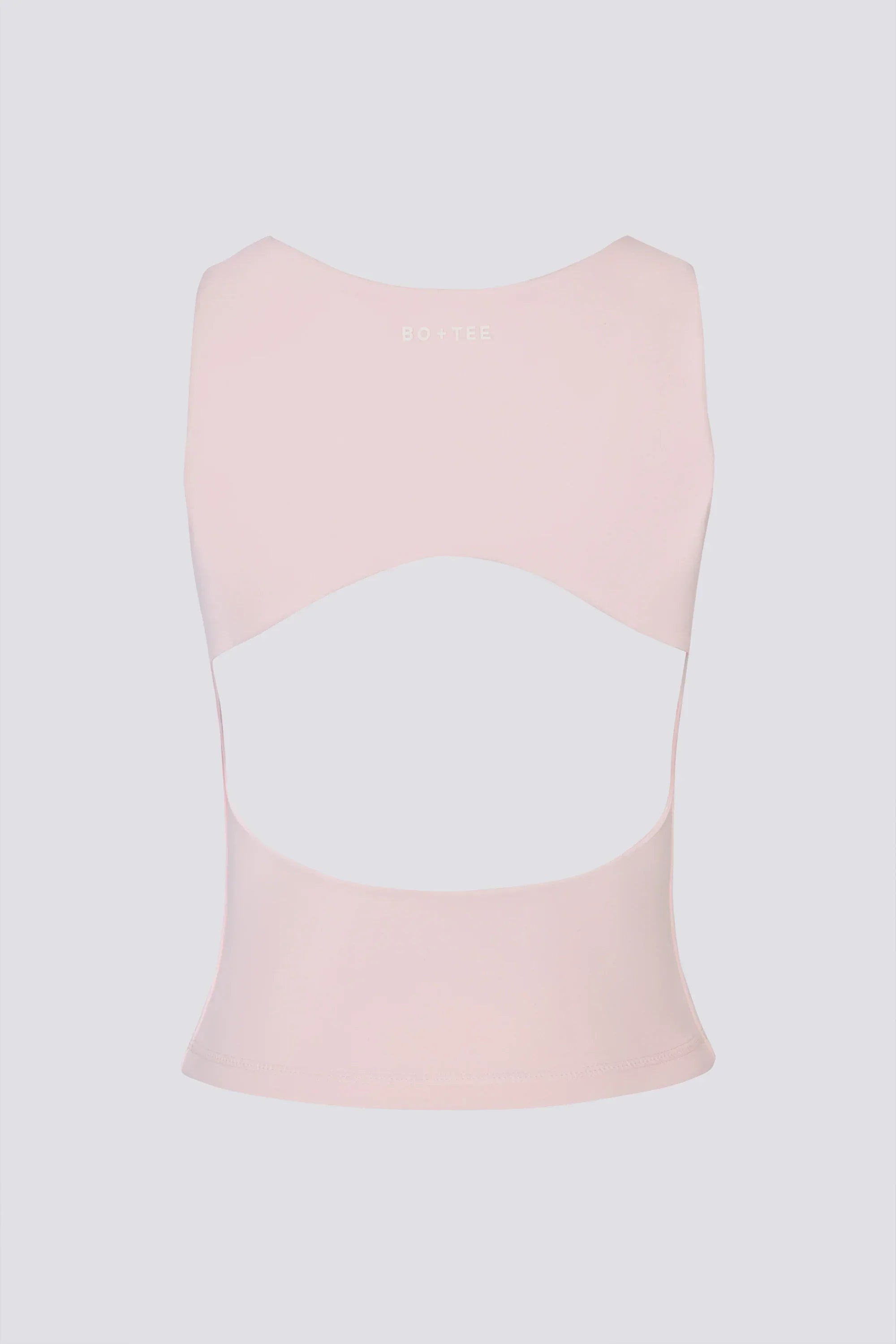 Soft Active Boat Neck Open Back Tank Top in Ballet Pink