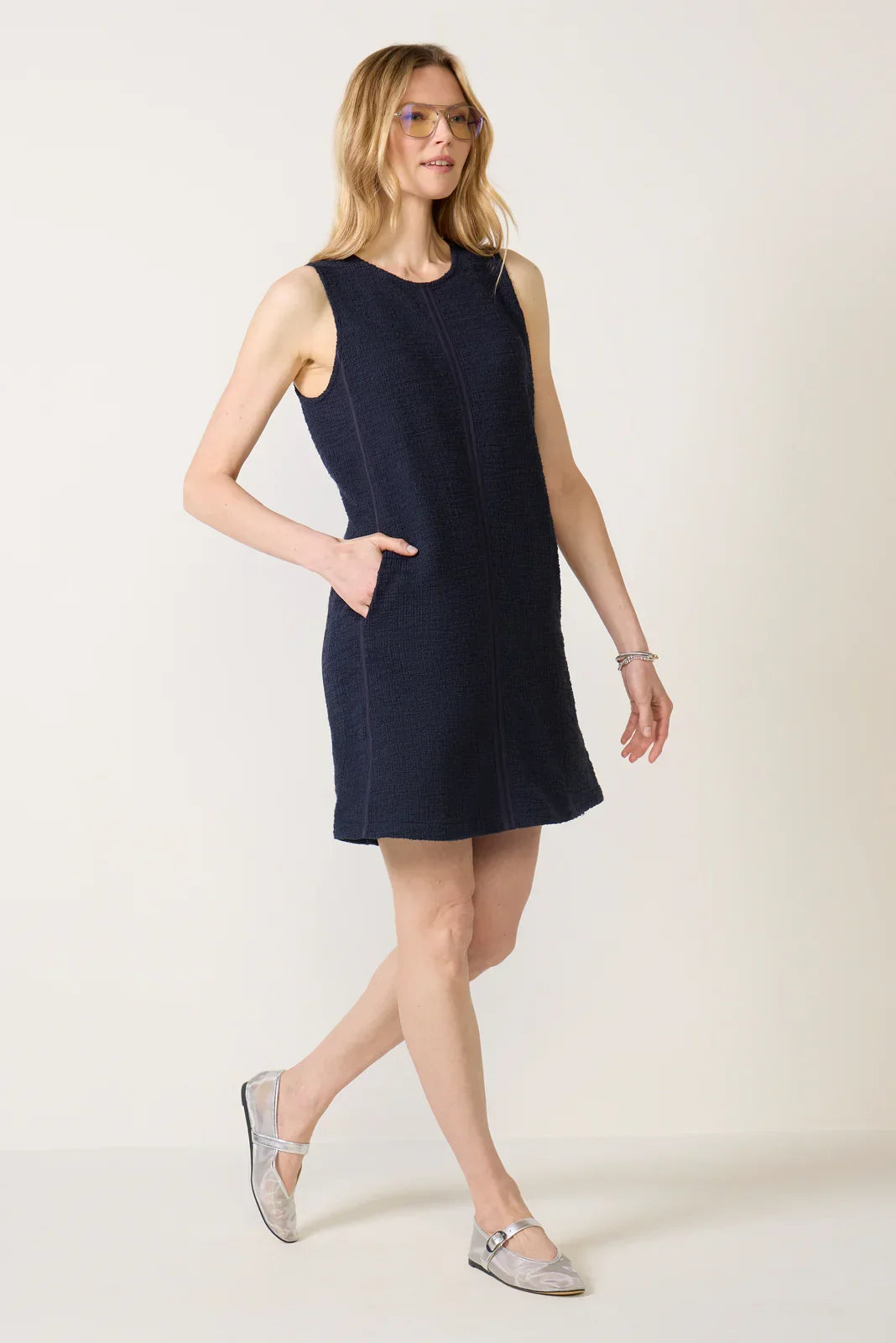 Mary Textured Shift Dress