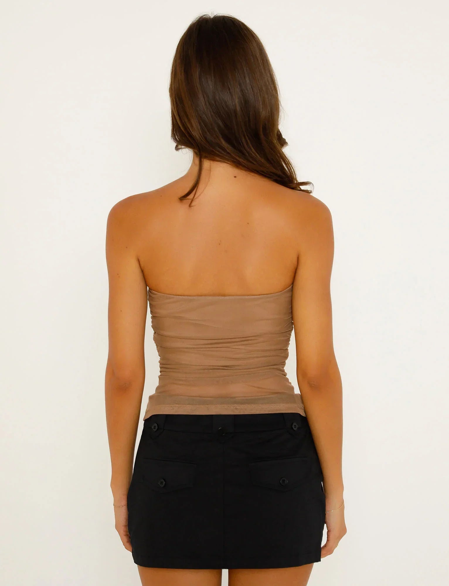 HARRIETT TUBE TOP TAN