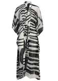Front Tie Kimono Cover Up Modern Abstract