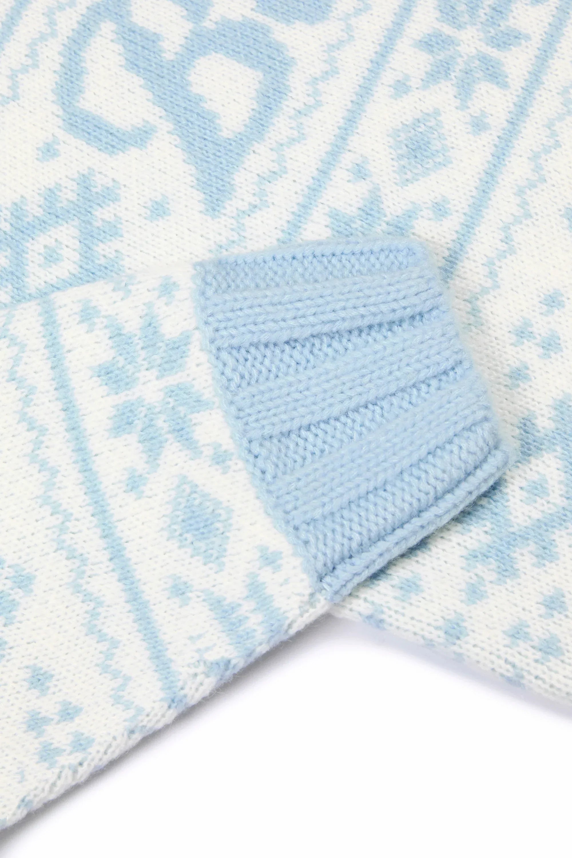 Jacquard Knit Oversized Jumper in Powder Blue