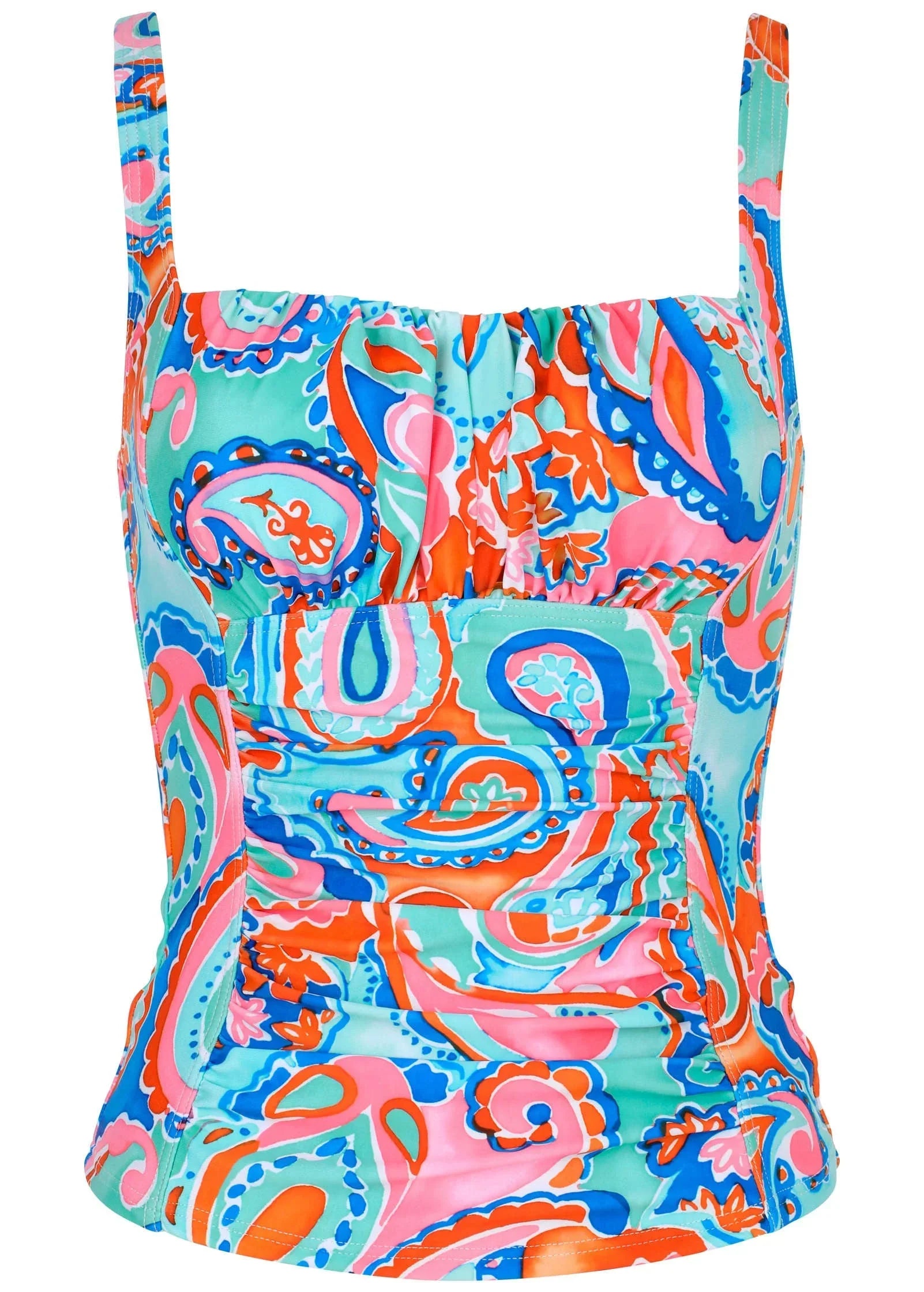 Sydney Ruched Tankini Top Salsa Paisley