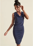 Embellished Sleeve Dress Navy