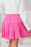 Through The Garden Longer Length Pink Mini Skort