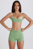 Soft Active Twist Front Mini Shorts in Jade