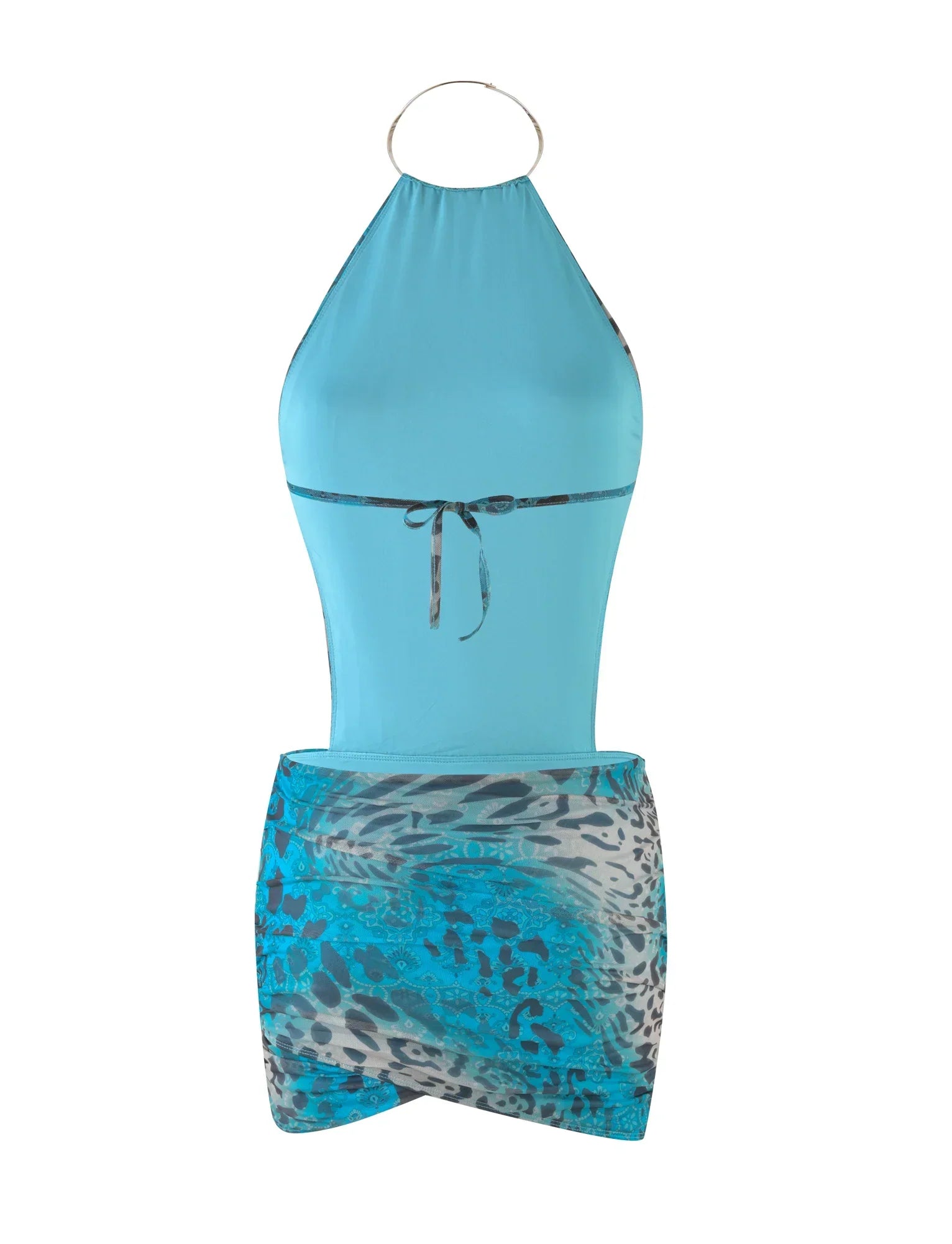 EVANNA MINI DRESS MULTI LEOPARD LEOPARD SWIRL