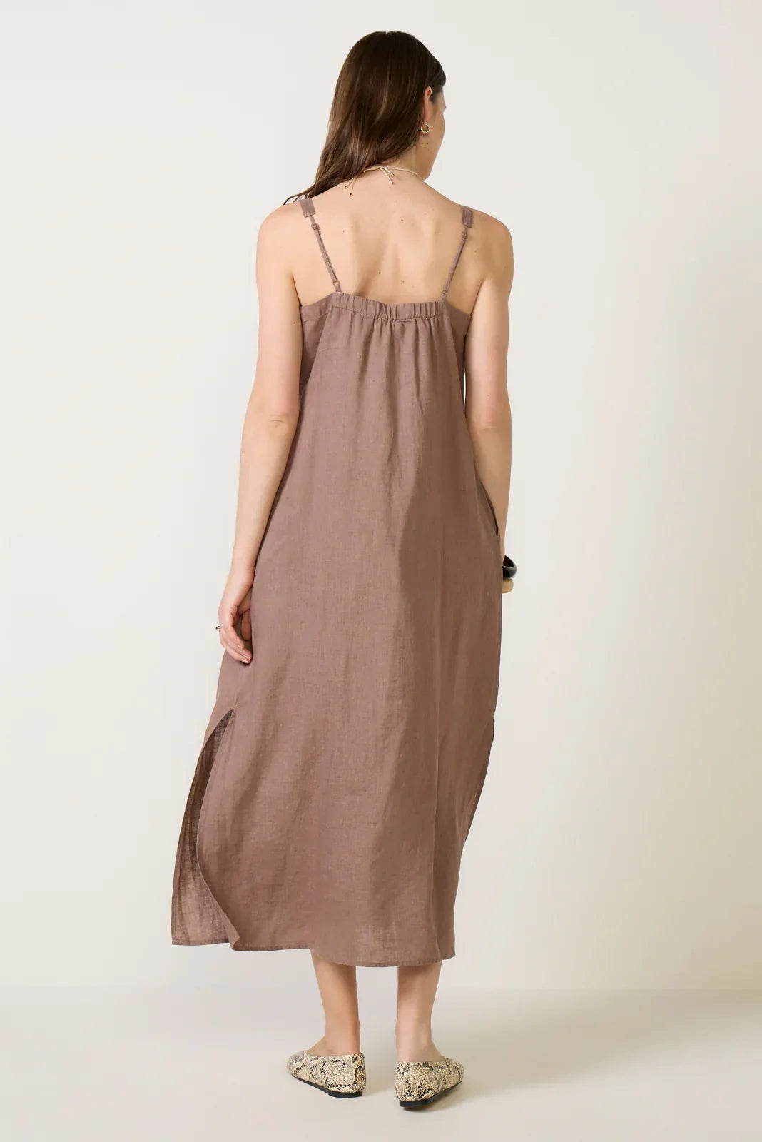 Stella Linen Pintuck Dress