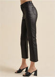 Coated Kick Flare Jeans Jet Black