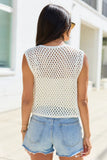 Fionna Ivory Crochet Daisy Cardigan Tank