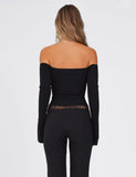 LILYANNA LONG SLEEVE TOP BLACK