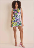 Floral Sequin Mini Dress Monets Garden