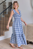 Ruth Blue Plaid Maxi Dress FINAL SALE