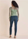 Dot Mesh Top Iceberg Green