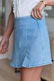 My Favorite Light Wash Side Slit Denim Skort SALE