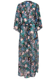Bell Sleeve Long Cover Up Tropical Walks