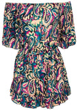Flirty Cover Up Romper Fuzzy Paisley