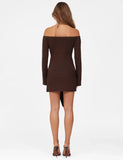 CYPRESS MINI DRESS BROWN CHOCOLATE