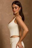 Lace Up Corset Top in Ivory
