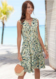 Sleeveless Printed Mini Sand Multi