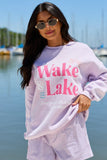 Wake Lake Purple Graphic Sweatshirt