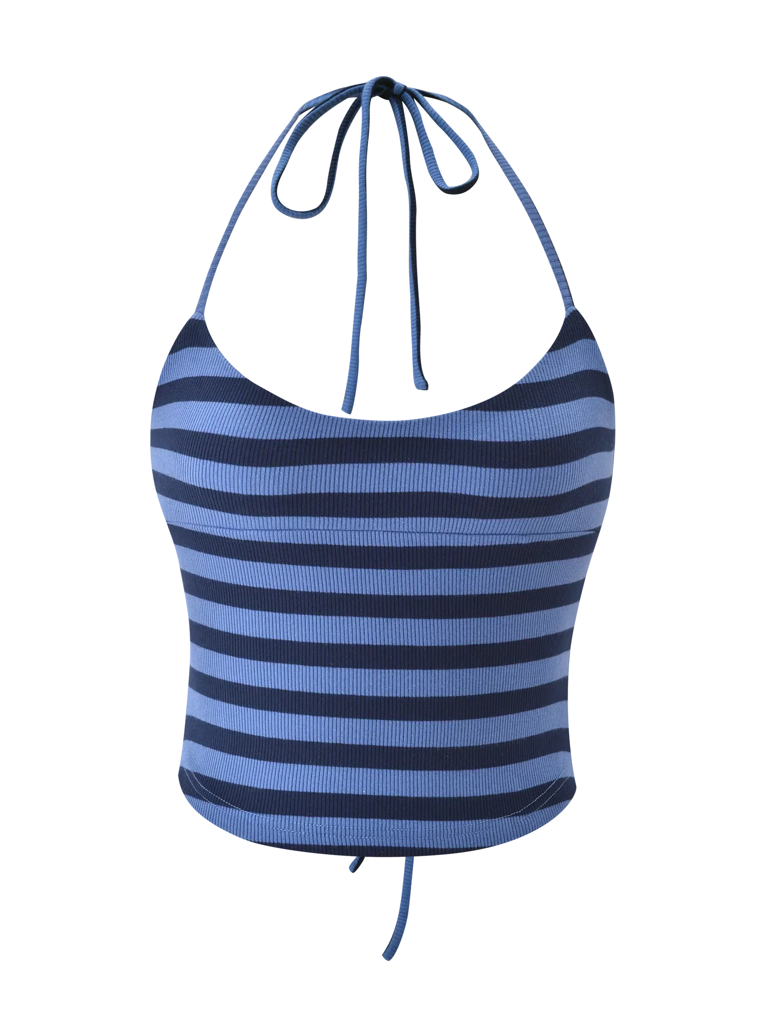 CERYS RIB TOP BLUE NAVY STRIPE