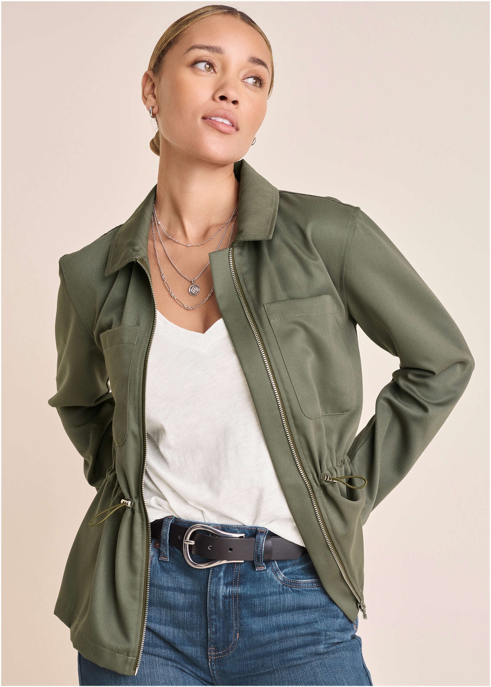 Twill Utility Jacket Olive