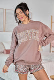 Coffee Leopard Print Mocha Graphic Sweatshirt