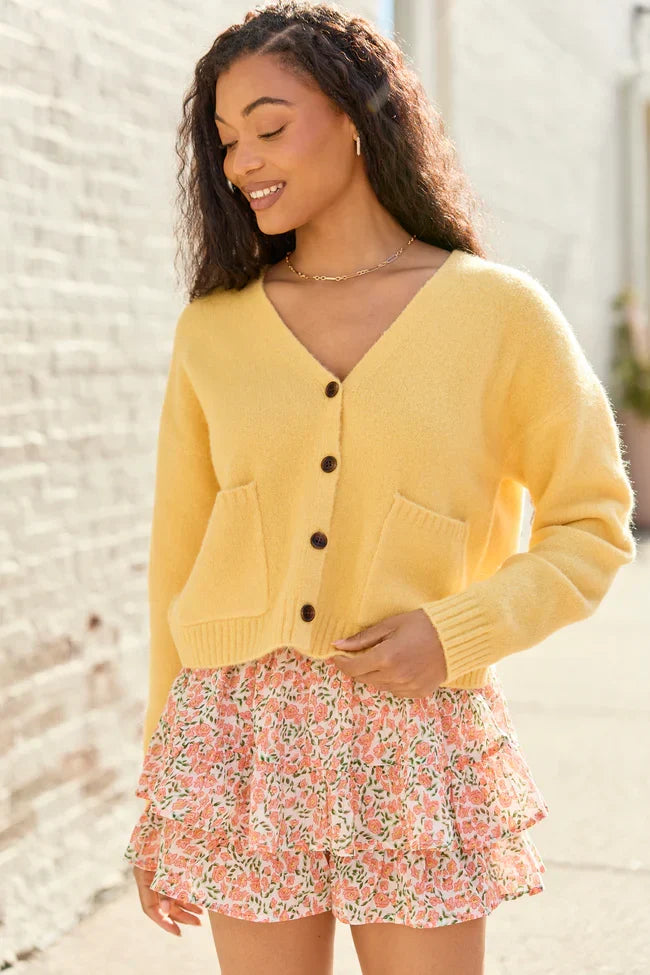 Kathryn Yellow Long Sleeve Cardigan SALE