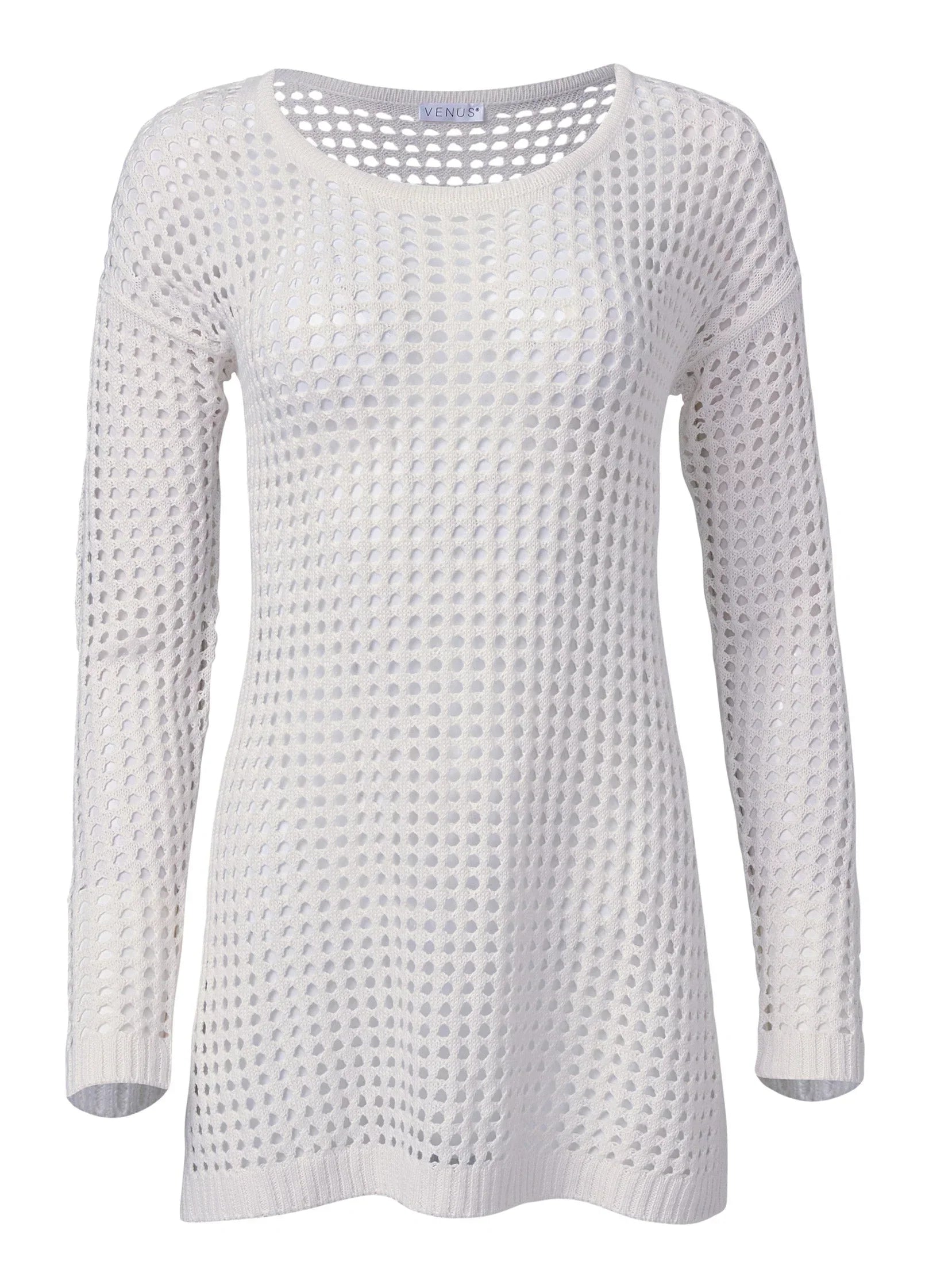 Crochet Tunic Cover Up Pearl White