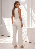 Lost Your Chance Stripe Denim Jeans White