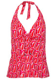 Sicily Halter Tankini Top Strawberry Fields