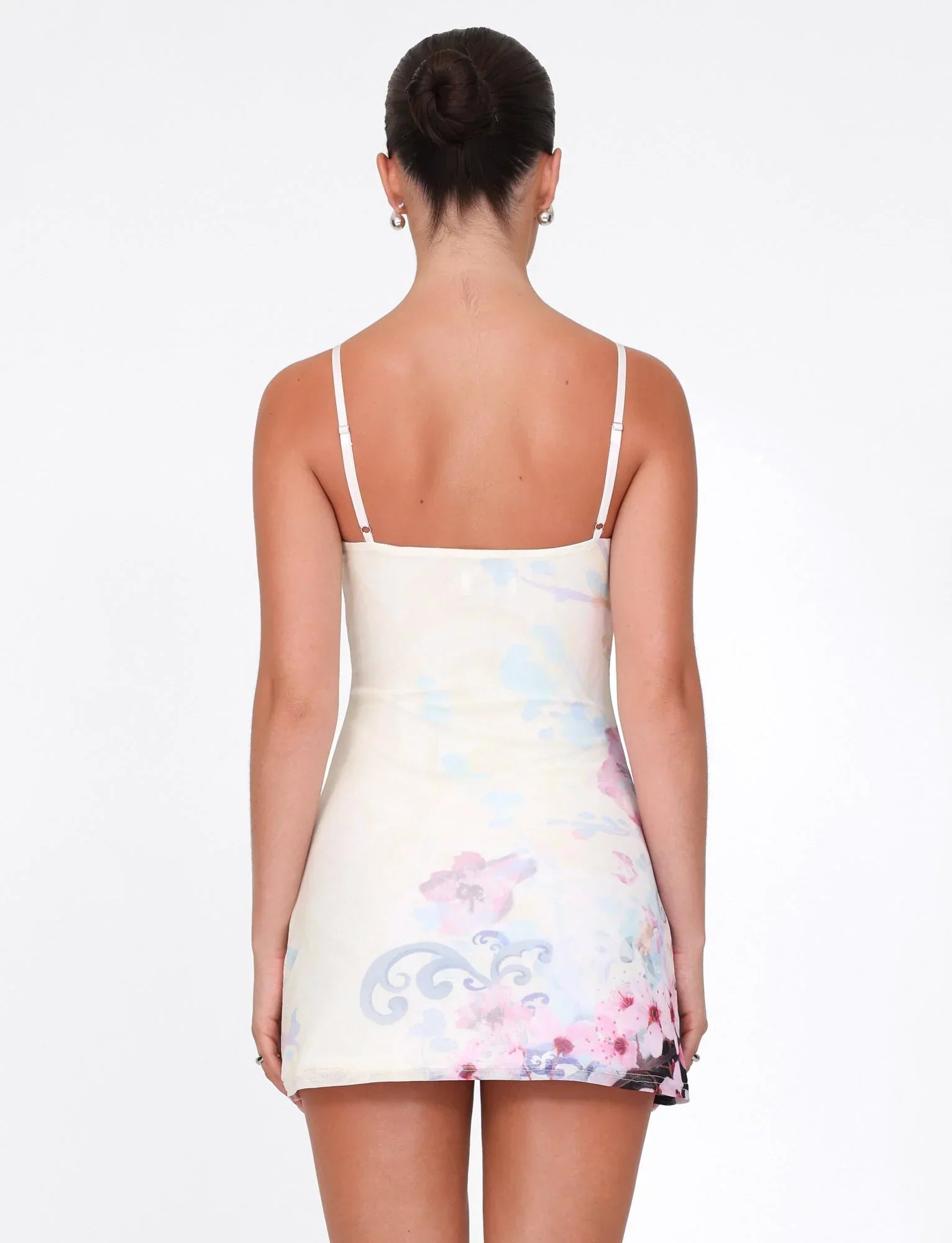 COLSON MESH MINI DRESS MULTI FLORAL CHERRY BLOSSOM