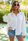 Joelle White Gauze Long Sleeve Top