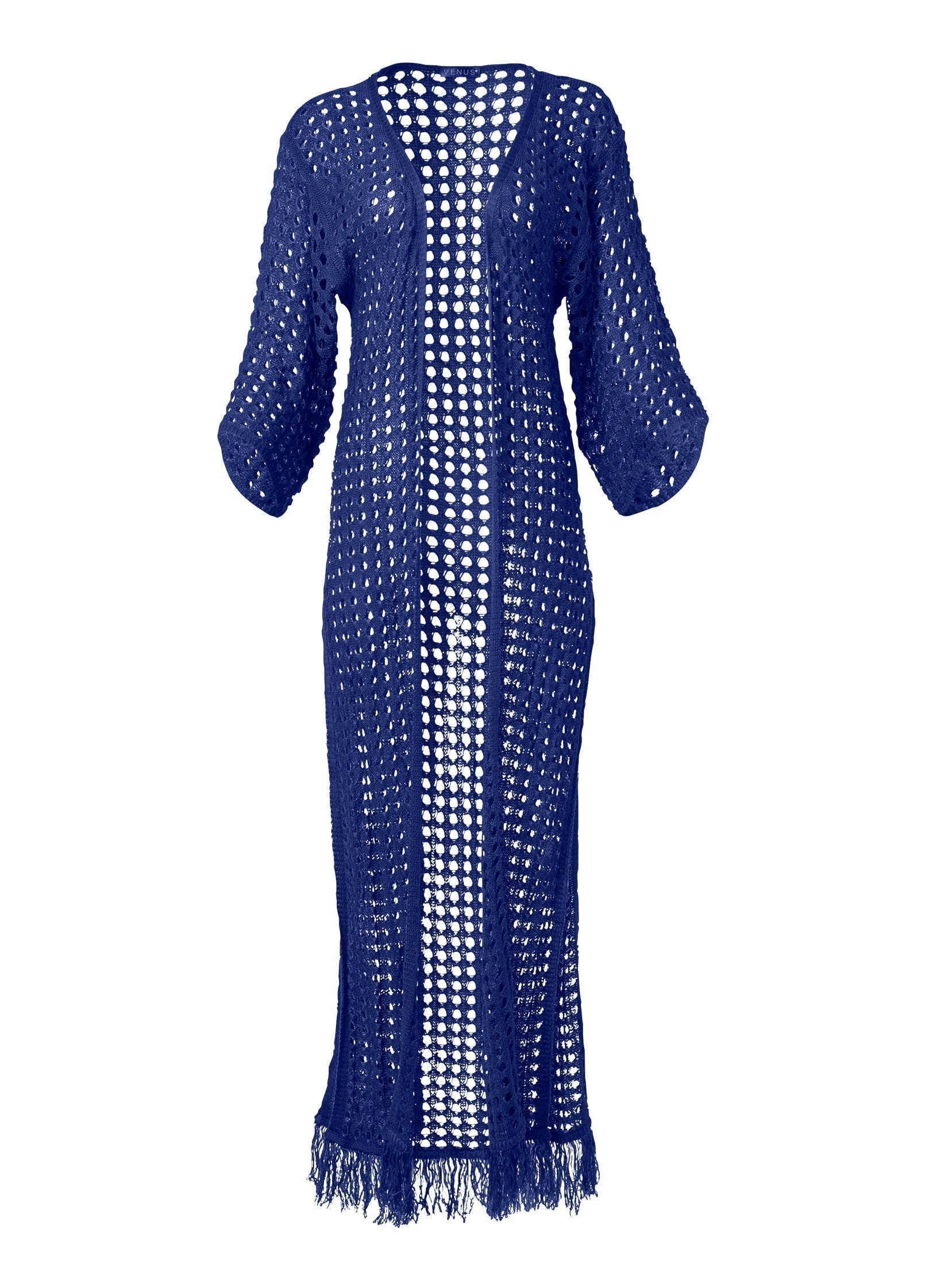 Crochet Kimono Cover Up Ultramarine Blue