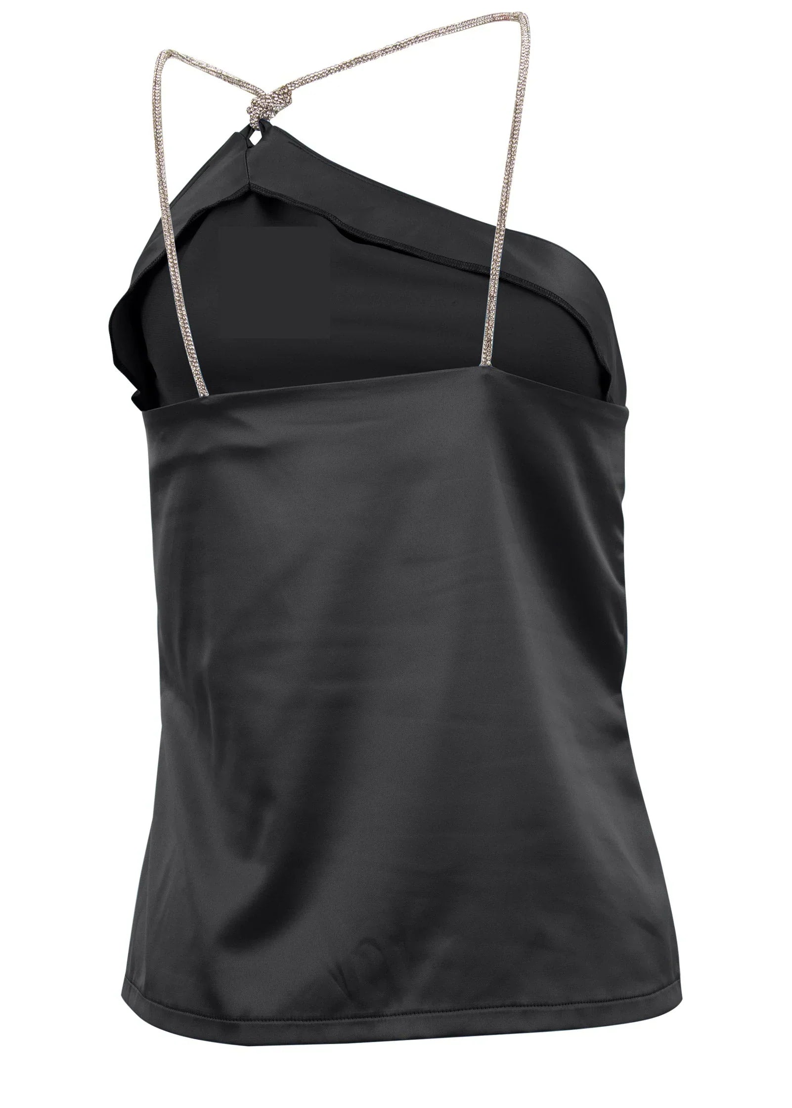 Shimmer One Shoulder Top Jet Black