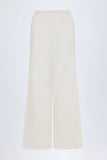 Wide Leg Cotton Poplin Trousers in White