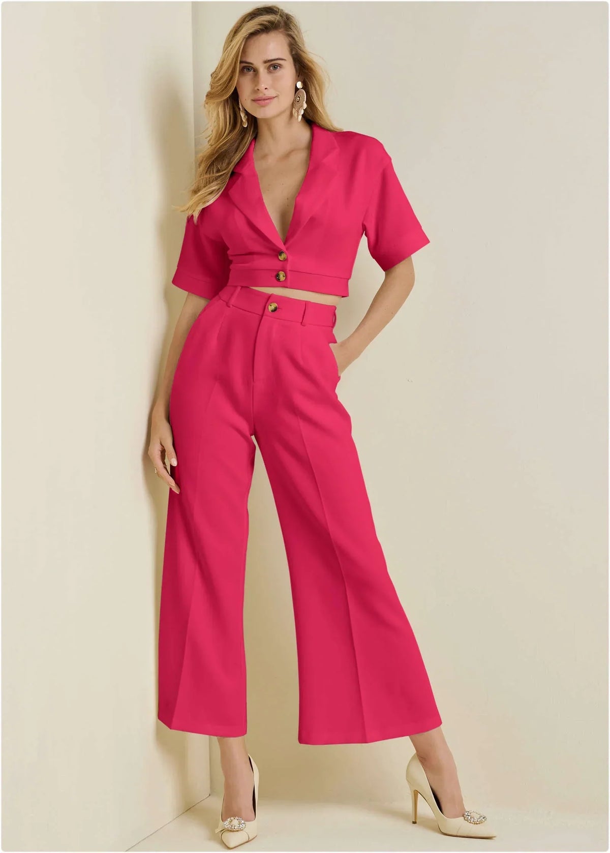 Flare Leg Suiting Set Azalea