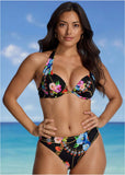 Marilyn Push Up Bikini Top Beaded Floral