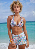 Goddess Push Up Halter Top Fiesta Floral