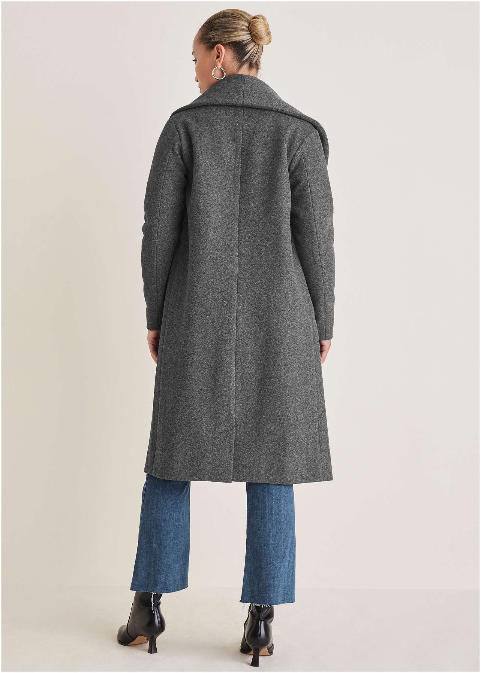 Robe Wrap Coat Dark Heather Grey