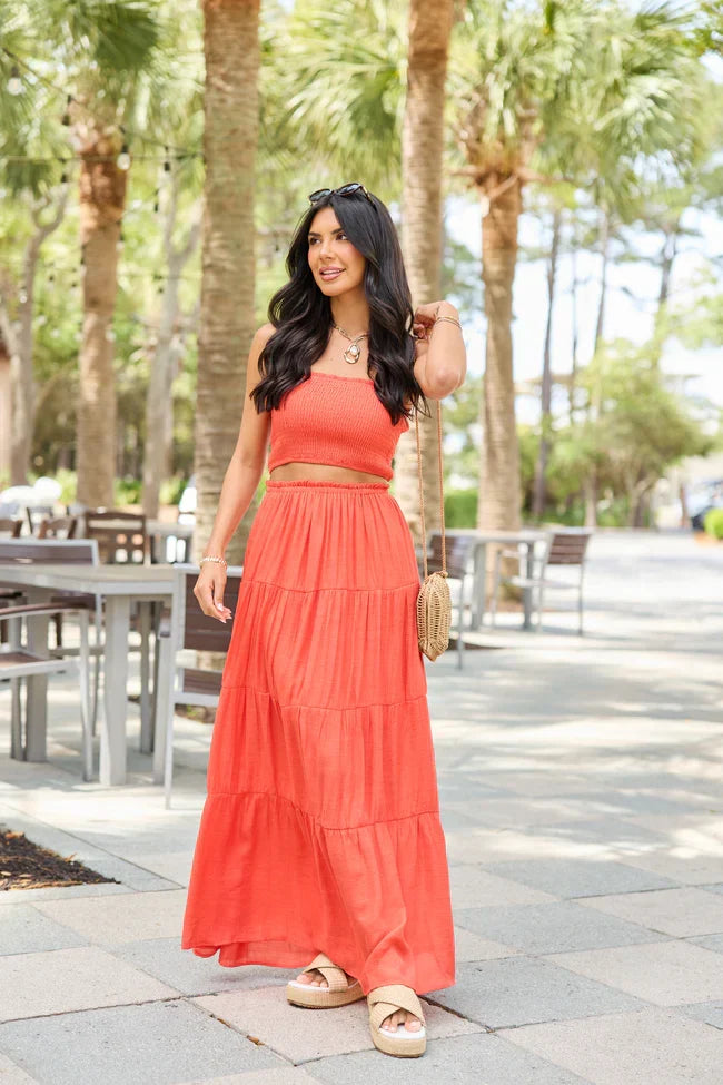 Merritt Orange Maxi Skirt Set