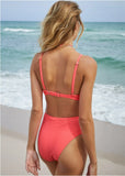 High Waist Bikini Bottom Ocean Coral