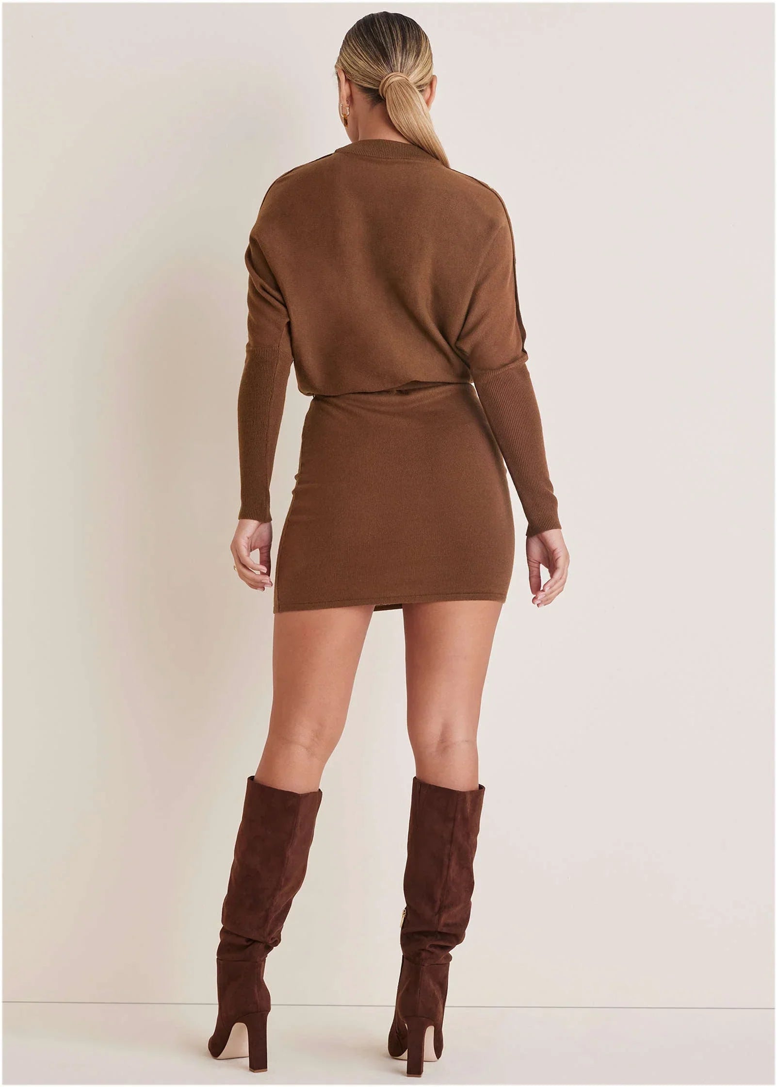 Dolman Sleeve Sweater Dress Chocolate Fondant