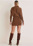Dolman Sleeve Sweater Dress Chocolate Fondant