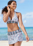 Anguilla Halter Bikini Top Lotus Flowers