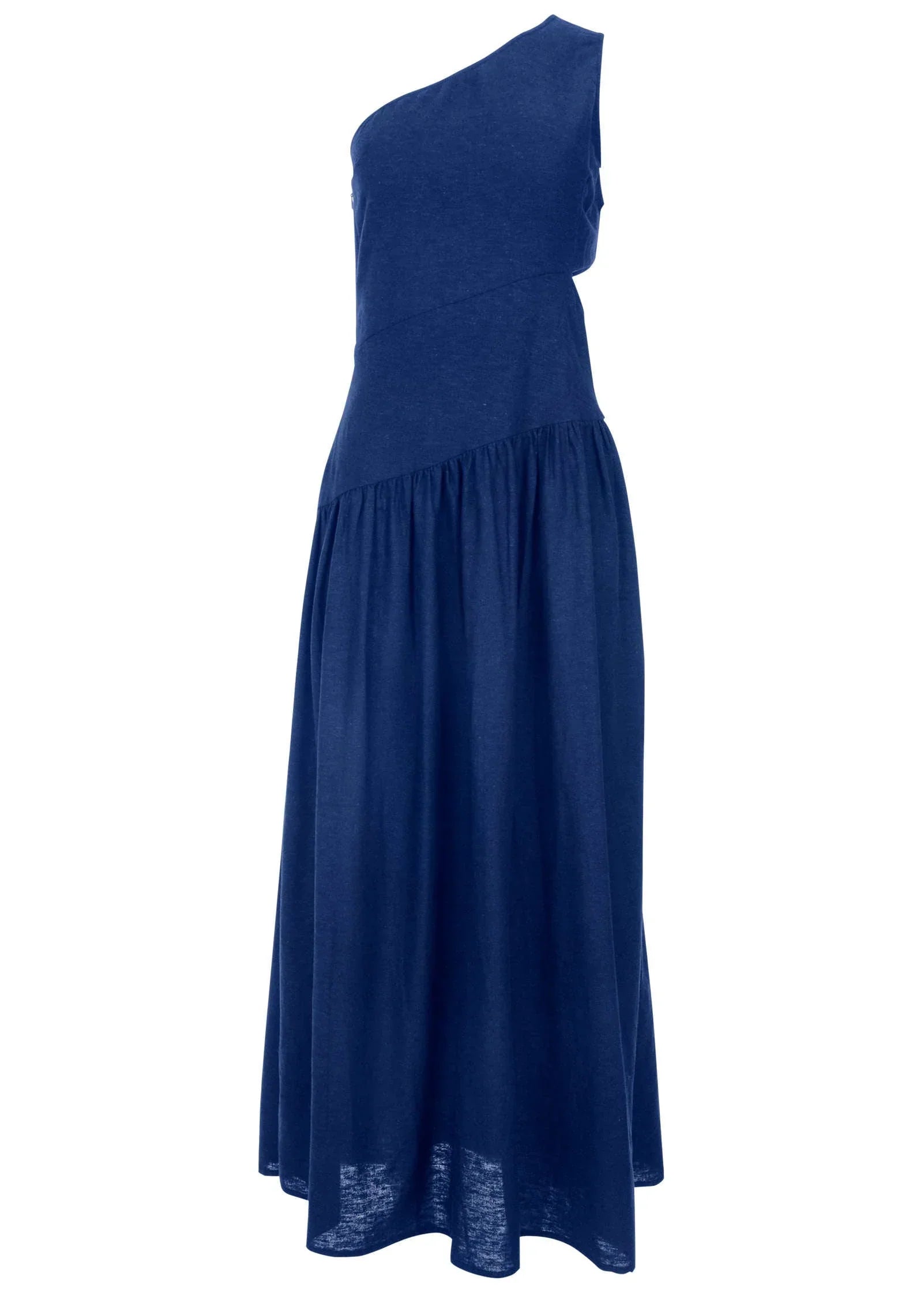 Linen Cutout Maxi Dress Sodalite Blue