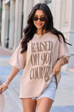 Raised On 90s Country Taupe Oversized Graphic Tee