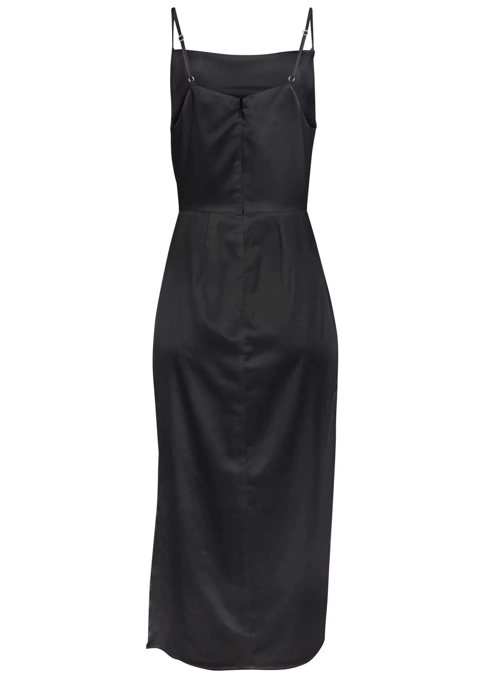 Cowl Neck Slip Dress Jet Black