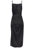 Cowl Neck Slip Dress Jet Black